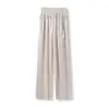2026 Otoño Temprano Nuevo Estilo Nuevo Estilo Chino Pantalones de Pierna Ancha de Satén Estilo Nacional Jacquard Casual Pantalones de Pierna Recta Pantalones Largos para Mujer M2076