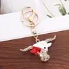 Nuevo Llavero Creativo de Vaca con Pedrería, Llavero de Bolso y Coche Moderno y Elegante, Regalo