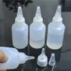 Botella de plástico blanda para apretar con boquilla puntiaguda, 30ml 50ml 60ml 100ml, para subenvasado, botella pequeña de muestra, sellada sin fugas