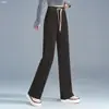 Pantalones Casuales Personalizados de Cintura Alta Rectos Sueltos Largos Otoño Invierno Con Terciopelo Adelgazantes Cubren Caderas 2026 Nuevos para Mujer