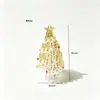 Árvore de Natal de Vidro Giratória Zibo Enfeite de Presente de Natal Decoração de Mesa 6,5cm Árvore Artificial