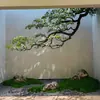 Arreglos Florales Colgantes Premium con Flores de Primavera y Plantas Verdes para Exhibiciones en Ventanas Interiores, Decoración de Paisajes con Plantas y Árboles Artificiales