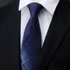 Corbata con cremallera formal de negocios para hombre, Corbata perezosa negra a rayas azules ajustada para novio, Fácil de poner y quitar
