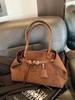 Bolso Retro Transparente de Gran Capacidad Transfronterizo Nuevo Otoño e Invierno 2026 Bolso de Hombro y Axila de Gamuza Bolso de Mano