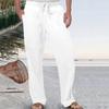 2023 Verano Transfronterizo para Hombre Hip-hop Suelto Transpirable Lino Suelto Casual Deportes Color Sólido Pantalones con Cordón Elástico