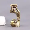 Quemador de incienso de reflujo de loto de latón puro Guanyin Buda, quemador de incienso vintage, adorno artesanal decorativo para mesa, mascota de té