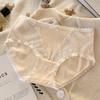 10A Antibacterial~Encaje Coreano Ropa Interior de Algodón Puro para Mujer Deseo Puro Jacquard Algodón Color Natural Entrepierna de Seda de Morera Ropa Interior para Niña