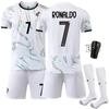 Traje Blanco de Secado Rápido No 25-26. 7 Ronaldo 10B Jersey de Asiento 8B Fe Portugal Visitante No. 21 Uniforme de Fútbol Rota