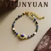 Nuevo Moda Retro Exquisito Collar de Cuentas de Lapislázuli Accesorios Cadena para Clavícula Versátil de Lujo Ligero Nicho de Gama Alta para Mujer