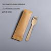 Faca e Garfo Colher Descartáveis Talheres de Madeira Faca de Bolo de Papel Kraft Garfo para Salada de Frutas para Viagem Colher de Sobremesa para Sorvete