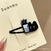 Lindo Pinza para el Pelo Lateral de la Frente Pequeña Estilo Chanel Estampado de Leopardo Pinza de Pelo de Felpa Pinza para Flequillo Oso Pequeño Retro Pinza BB Accesorios para el Cabello