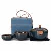 Juego de Té de Viaje Beige Kiln Ru con Taza de Té Rápida, Una Tetera y Tres Tazas, Tetera y Taza de Té para Acampar, Portátil para Acampar al Aire Libre