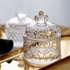 Estilo Europeu Luz Luxo Copo De Doces De Cristal Transparente Com Tampa Pote De Doces Caixa De Jóias De Vidro Castiçal Ornamentos Presentes