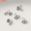 Prata Esterlina S925 Espiral Padrão Martelo Contas Espaçadoras Acessórios Quadrados Antigos Retrô Material para Miçangas Artesanais DIY