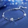 Moda coreana temperamento Joker damas Yuedong Corazón Shi Jia Fang Azúcar Aurora Cristal Pulsera Joyería de plata al por mayor