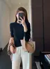 Camiseta de Manga Larga Versátil Cálida Adelgazante Amigable con la Piel Doble Cara de Polar a Juego para Mujer Camisa Básica Otoño Invierno Nuevo G092213