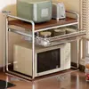 Estante para microondas de cocina estilo mediados de siglo, estante para horno de encimera, estante de almacenamiento multifuncional extraíble para olla arrocera