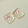 Verano fresco transparente color lámina dorada concha parche geométrico diy resina aretes accesorios para el cabello material venta al por mayor