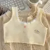 Roupa íntima de verão para meninas em fase de desenvolvimento, blusinhas acolchoadas de algodão para estudantes do ensino fundamental, meninas de 8 a 11 anos, roupa íntima para adolescentes de 15 anos, blusinhas de estágio um