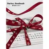 Cinta Burdeos Flor de Cinta Caja de Regalo Decoración Cinta Regalo de Cumpleaños Empaque de Pastel Cinta de Satén Cinta de Seda Boda Cinta Roja