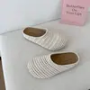 Novedad Verano 2026 Chanclas Tejidas de Paja para Mujer, Zapatos de Pescador Planos Casuales Transpirables, Medias Zapatillas de Moda con Suela Suave para Mujer