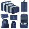 Bolsa de almacenamiento para viajes transfronterizos, set de neceser, bolsa de almacenamiento organizadora de ropa para equipaje de siete piezas, bolsa de almacenamiento de viaje