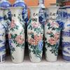 Cerâmica de Jingdezhen Pintada à Mão Peônia Vaso Grande de Chão Sala de Estar Chinoiserie Decoração de Inauguração de Hotel Grandes Enfeites
