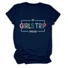 Amazon Ebay Estación Independiente Moda Versátil Divertida Viaje de Chicas para Mujeres 2026 Camiseta de Cuello Redondo Manga Corta