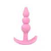 Conjunto de Três Cores de Plug Anal de Gelatina Misteriosa, Brinquedos Sexuais de Material de Borracha Macia TPE, Conjunto de Três Cores Atacado