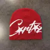 Chapéu de Tricô Jacquard com Letra Novo para Outono e Inverno para Homens e Mulheres, Versátil Quente Hip-Hop Chapéu para Frio Chapéu Pulôver, Moderno e Fashion