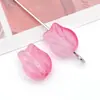 Hojas de Vidrio Degradado, Tulipanes, Rosas Accesorios para Joyería DIY, Cuentas Sueltas de Perforación Directa, Colgantes para Pulseras, Accesorios para el Cabello, Pétalos