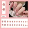 Unhas Usáveis Curtas e Finas, Adesivos de Unha Rosa Blush com Lantejoulas, Adesivos de Unha Artística Usáveis, Produtos de Unha Artística Prontos para Revenda