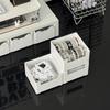 Caja de Almacenamiento Rectangular Apilable Estilo Japonés Escritorio Sin Imprimir Minimalista Dormitorio de Estudiantes Organizador de Almacenamiento de Escritorio