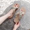 Sandalias tejidas hechas a mano para mujer, para uso exterior en verano, moda bohemia, estilo étnico con borlas, sandalias de cuña de tacón alto para playa