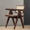Silla de ratán nórdica, silla de comedor de madera maciza para balcón con respaldo, silla de ratán simple para ocio en casa, metal Chandigarh