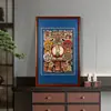 "Capa de Guarda-chuva Grande Branca de Mil Mãos e Mil Olhos" Pigmento Mineral Tangka Pendurado Decorativo de Parede Interna para Casa Varanda
