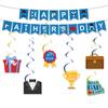 Decoración temática transfronteriza del Día del Padre, bandera del Feliz Día del Padre, conjunto colgante de espiral de flores, personalización al por mayor
