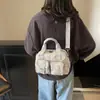 Bolso de Mano Cuadrado Pequeño Informal Estilo Coreano para Mujer, Nuevo Bolso Cruzado Versátil de Moda de un Solo Hombro, Bolso Almohada de Tela de Nylon con Múltiples Bolsillos