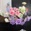 5 Rosas de Copo de Nieve Flores Artificiales Diseño de Escena para Salón de Bodas Flores Artificiales Pared de Rosas Popular Flores Artificiales Mayoreo