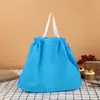 Sacola de compras fosca de PE com cordão, saco plástico para viagem, saco espesso para embalagem de roupas, saco descartável de cor lisa para catering