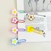 Clips de papel con flores de colores 7 colores clips de papel de colores papelería para estudiantes tamaño grande marcadores de página creativos artículo popular de temu