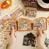 Exclusivo para ventas transfronterizas: Pegatinas de Paisaje de Punto de Imitación para Cabaña de Tarde, Pegatinas de Escena de Cabaña Tridimensional en Miniatura 3D, Venta al por Mayor