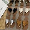 Sandalias de Moda, Pantuflas Planas con Punta de Lentejuelas, Sandalias de Verano para Exterior para Mujer, Pantuflas Casuales de Punta Cuadrada para Mujer, Casuales y Versátiles