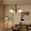 Estilo Creme Medieval Madeira Maciça Criativo Simples Romântico Exquisito Estilo Retrô Sala de Estar Quarto Sala de Jantar Luminárias Lustre de Flores