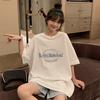 Verão 2026 Novo Retrô Americano Comprimento Médio Estilo Bf Solto Plus Size Tendência Camiseta de Manga Curta Top para Mulheres