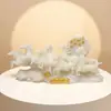 Figura de Caballo de Jade Sintético con Efecto Luminoso, Atrae Riqueza, Decoración de Caballo del Zodiaco para Sala de Estar y Oficina, Adorno Artesanal Auspicioso