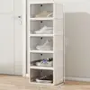 Caja de zapatos plegable transparente para comercio exterior transfronterizo con tapa abatible, caja de almacenamiento de plástico, zapatero, estante para zapatos de entrada de dormitorio