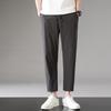 567# Jin Amoníaco Verano Hielo Delgado Seda Casual Pantalones Moda Masculina Marca Verano Tubo Recto Secado Rápido Nueve-Nueve Pantalones Deportivos