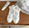 Calcetines Blancos Lindos Sin Costuras para Mujer, Calcetines Cortos para Verano, Delgados de Corte Bajo Deportivos Transpirables Absorbentes de Sudor Algodón Antideslizantes Calcetines de Dibujos Animados