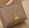 Nuevo Collar Transfronterizo de Acero de Titanio que no se Desvanece para Mujer con Colgante de Bolsa de Diamantes Versátil Collar Corto Joyería
